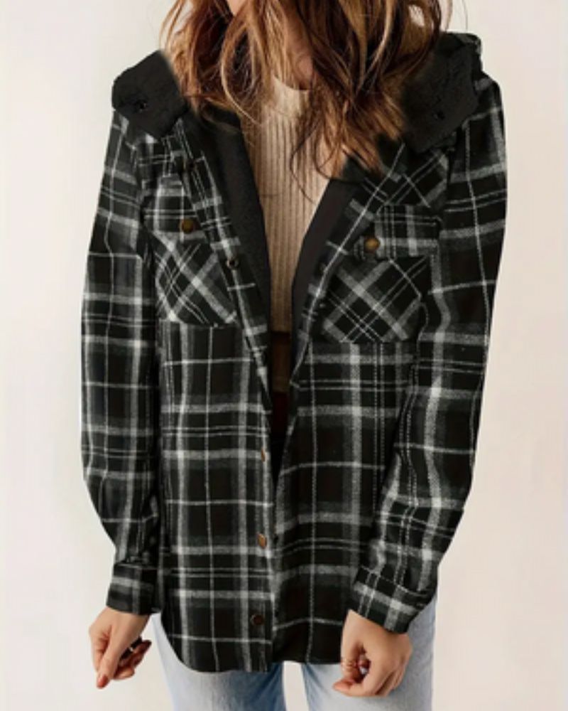 HILA - Checkered Jacket with Sherpa Lining