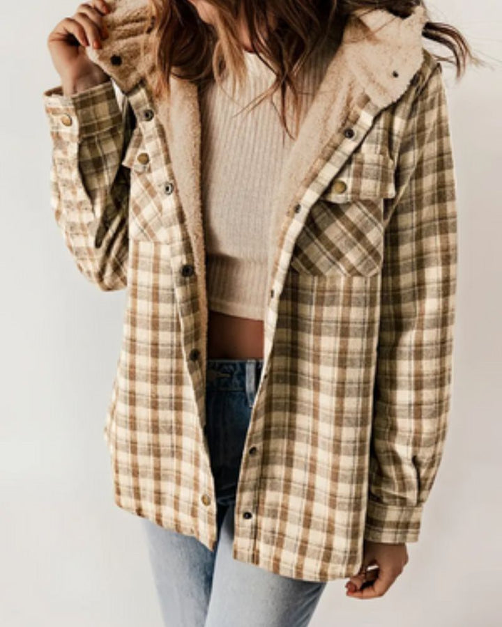 HILA - Checkered Jacket with Sherpa Lining