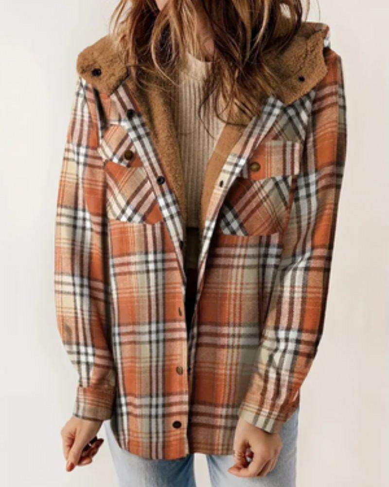 HILA - Checkered Jacket with Sherpa Lining
