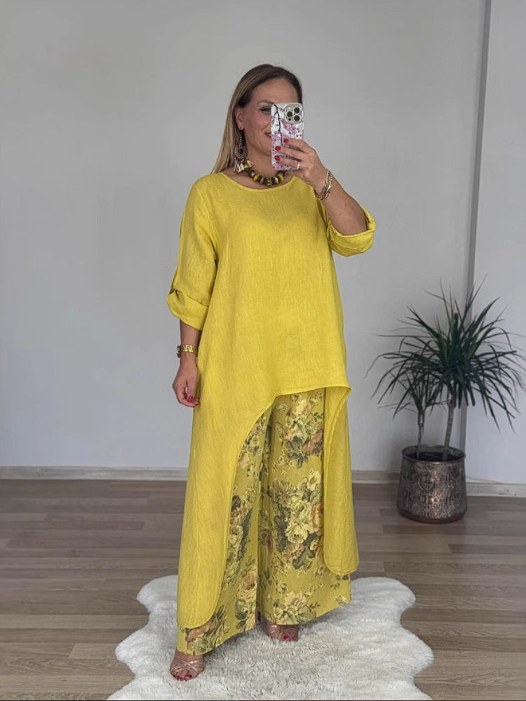 Charly™ | Long-sleeved Top And Printed Pants Set