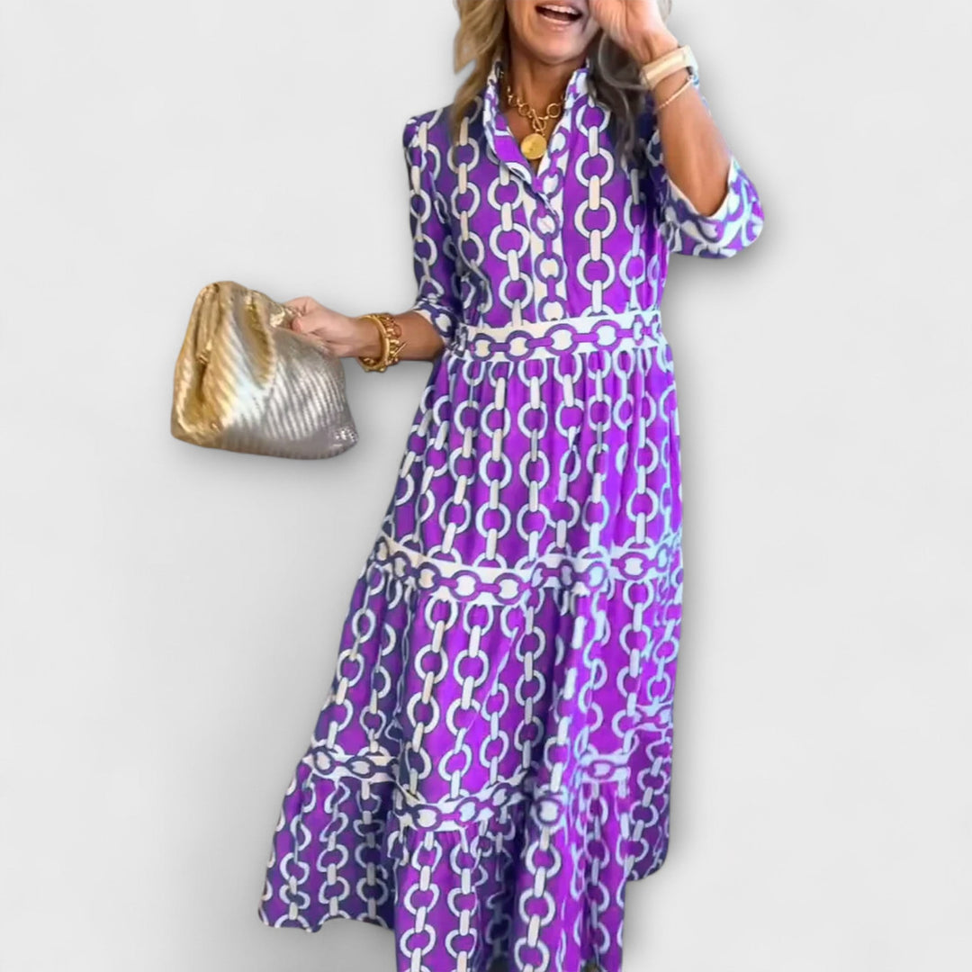 Juliet - Midi Dress with Chain Pattern