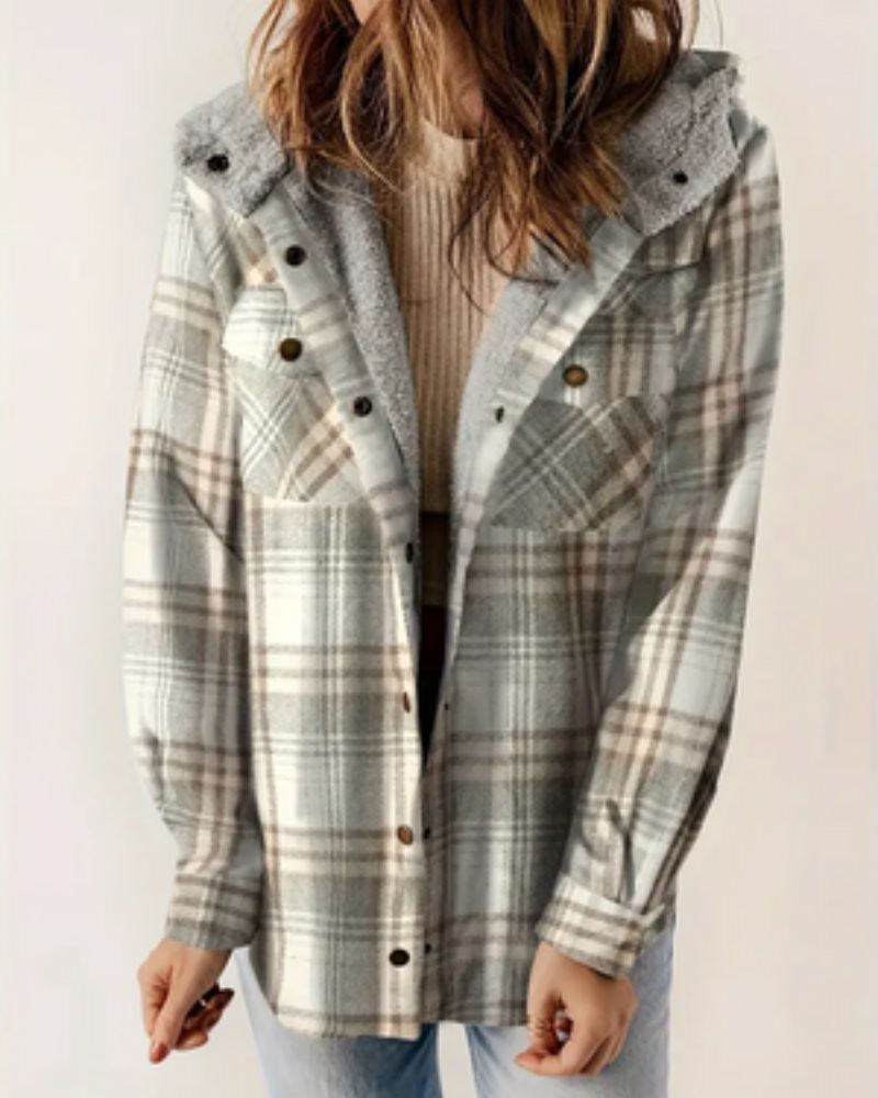 HILA - Checkered Jacket with Sherpa Lining