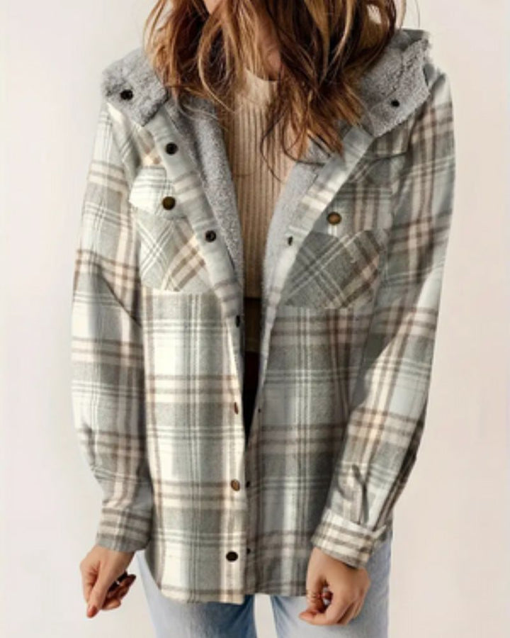 HILA - Checkered Jacket with Sherpa Lining