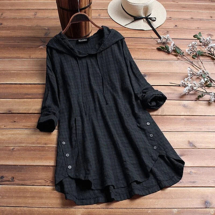 Eliane | Stylish Hooded Button Dress