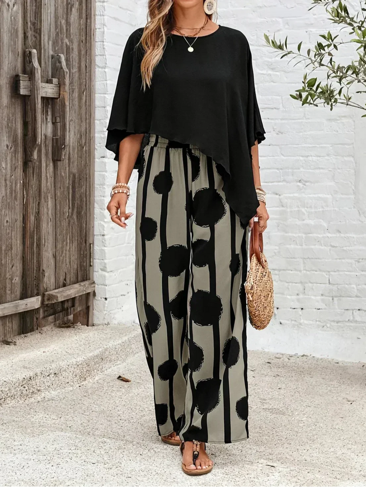 Cleope - Comfortable Elastic Waist Two-Piece Set