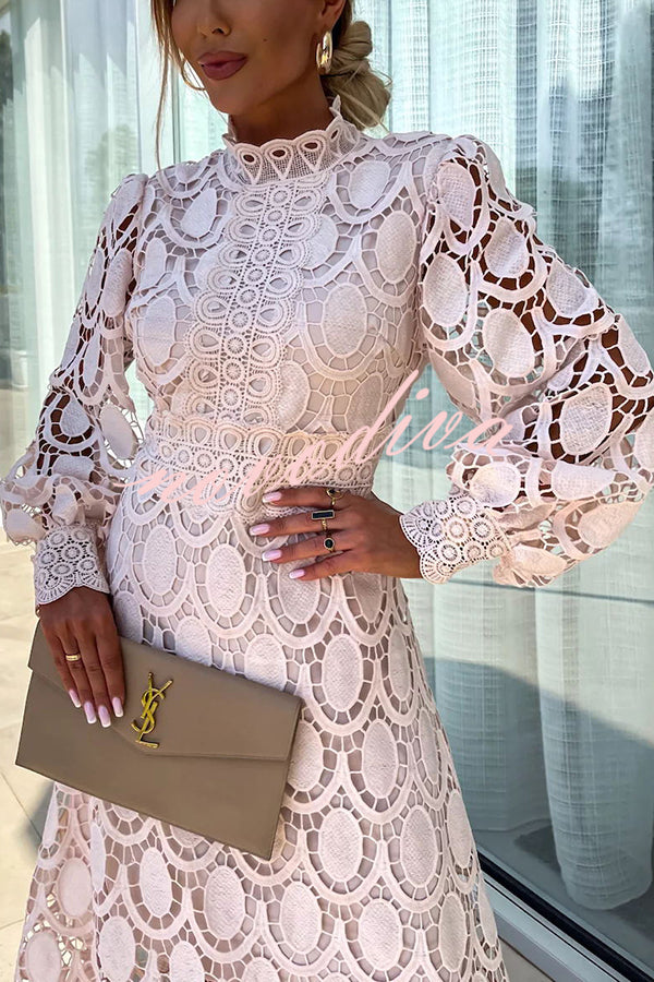 Elizabeth™ | Chic Lace High Neck Dress