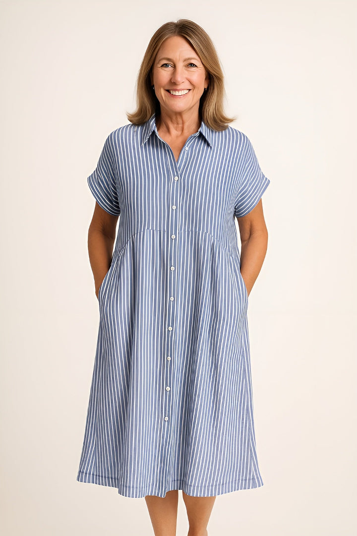 Edriel™ | Soft Drape Mid-Length Winter Dress