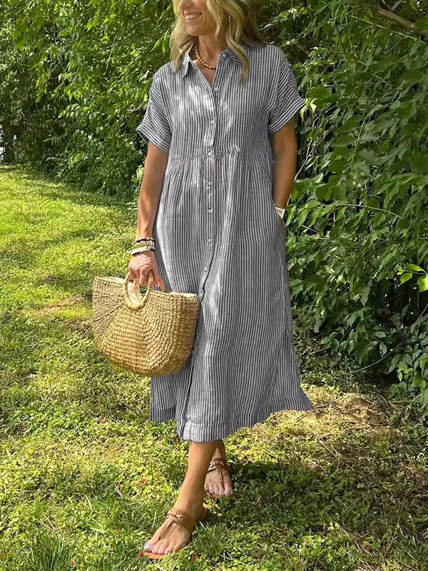 Poppy™ | Striped Shirt Dress