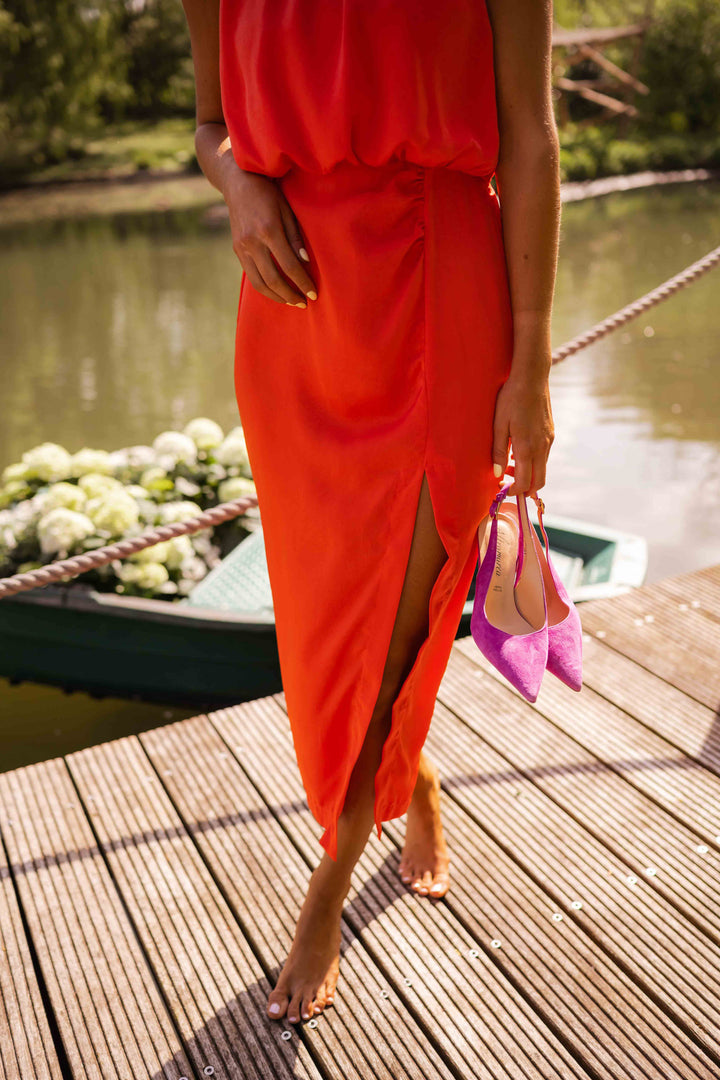 Stella - Flowing sleeveless midi dress
