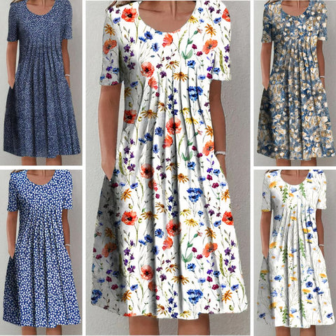 Wairi | Elegant Cotton Floral Dress