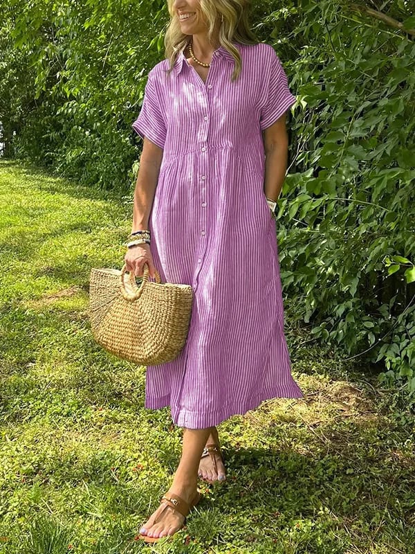 Poppy™ | Striped Shirt Dress