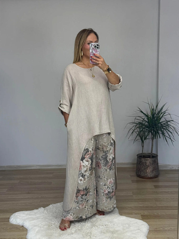 Charly™ | Long-sleeved Top And Printed Pants Set