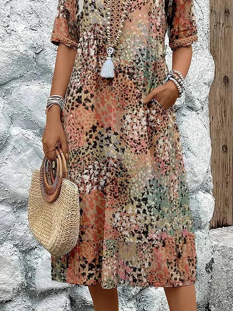 Quinty Vibrant Mid Length Dress