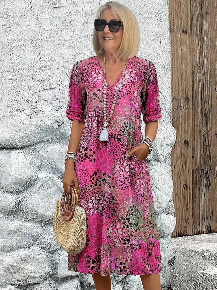 Quinty Vibrant Mid Length Dress