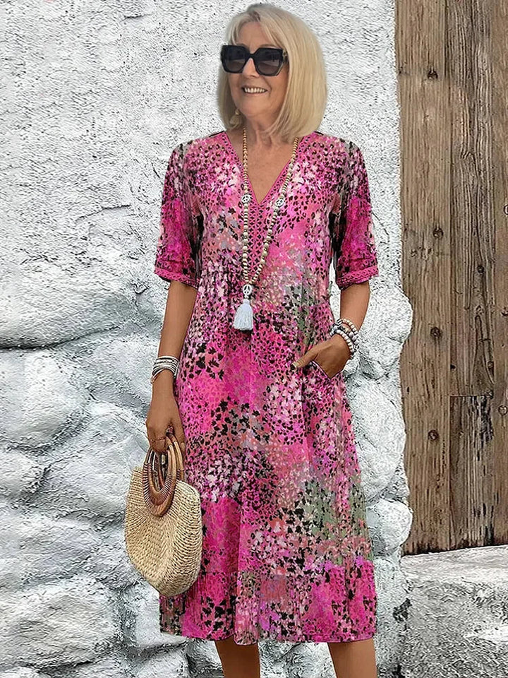 Quinty Vibrant Mid Length Dress
