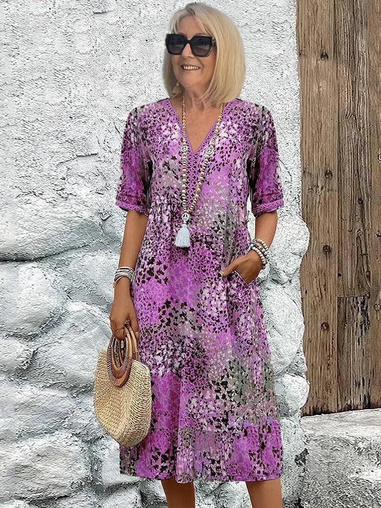 Quinty Vibrant Mid Length Dress