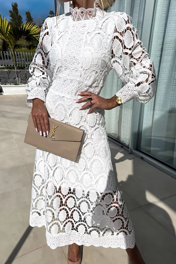 Elizabeth™ | Chic Lace High Neck Dress