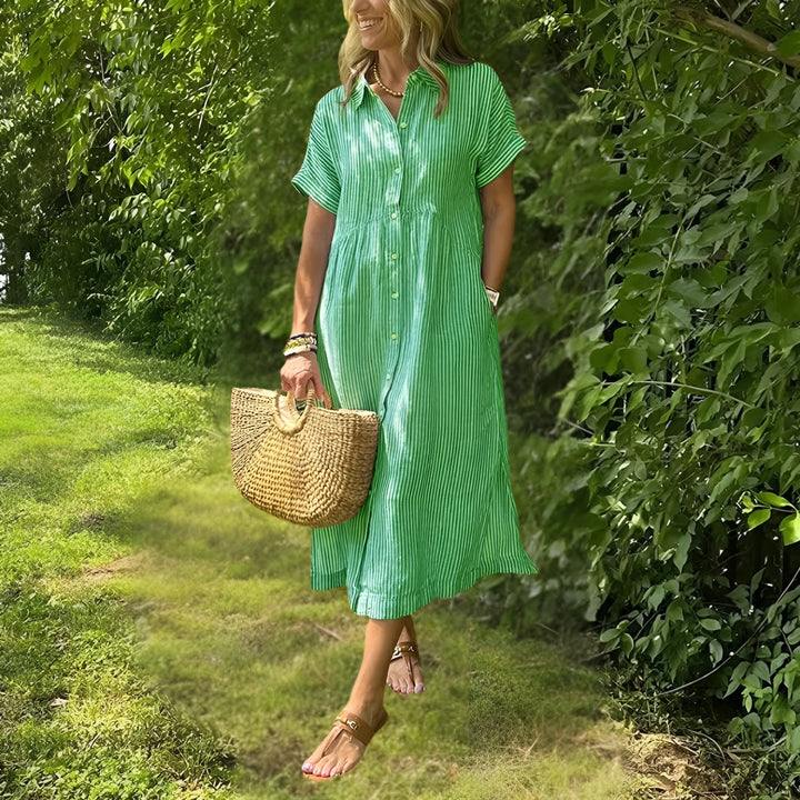 Edriel™ | Soft Drape Mid-Length Winter Dress