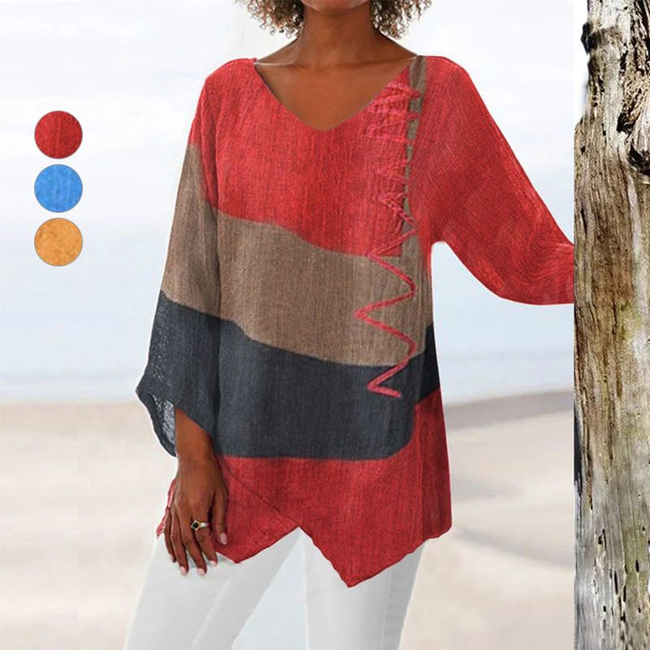 Helena - Artistic Long Shirt with V-neck