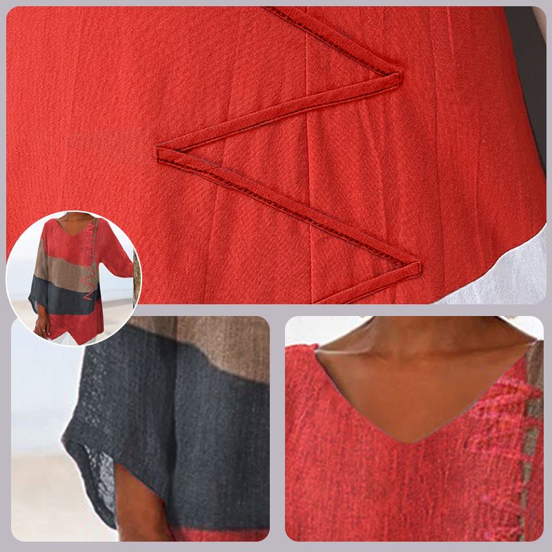 Helena - Artistic Long Shirt with V-neck
