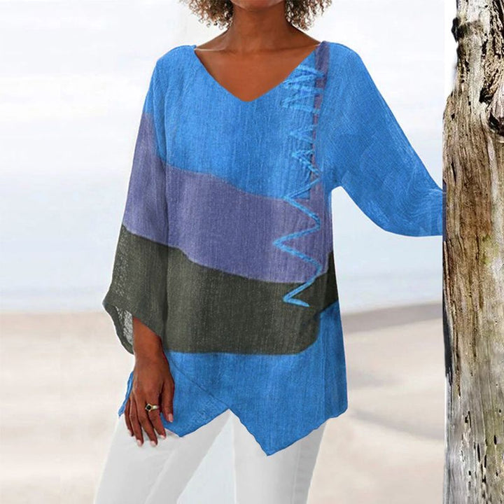 Helena - Artistic Long Shirt with V-neck