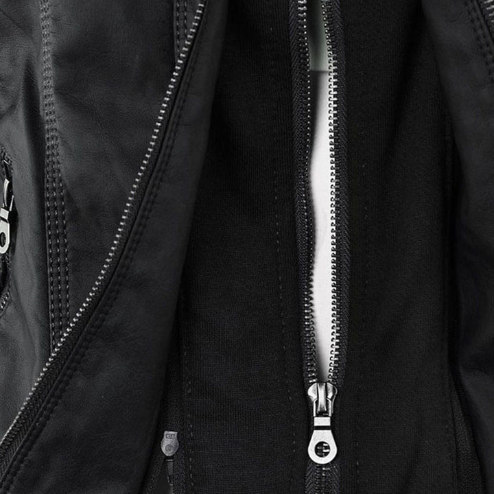 Kiara | Waterproof Hooded Leather Jacket