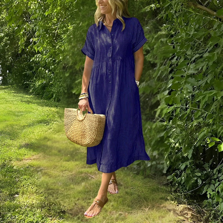Edriel™ | Soft Drape Mid-Length Winter Dress