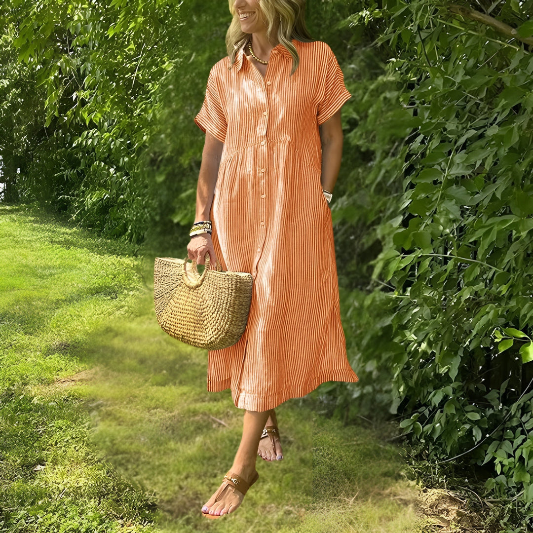 Edriel™ | Soft Drape Mid-Length Winter Dress