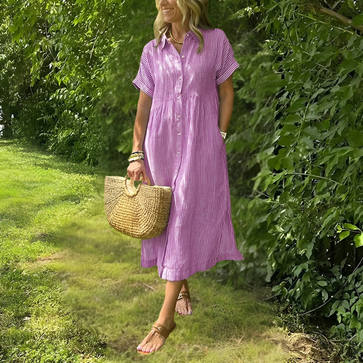 Edriel™ | Soft Drape Mid-Length Winter Dress