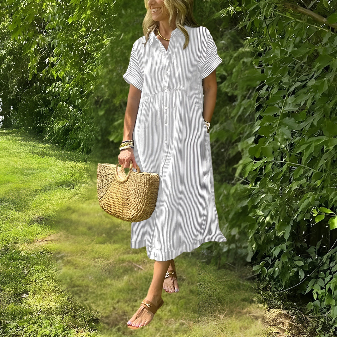 Edriel™ | Soft Drape Mid-Length Winter Dress