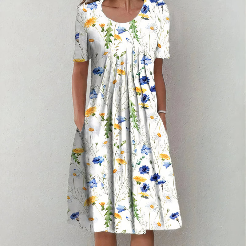 Wairi | Elegant Cotton Floral Dress