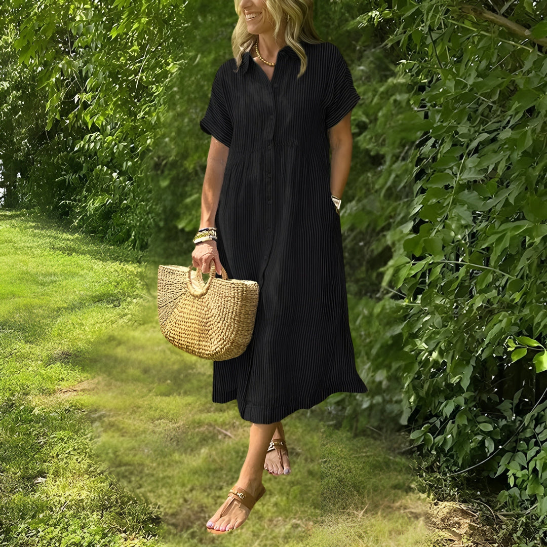 Edriel™ | Soft Drape Mid-Length Winter Dress
